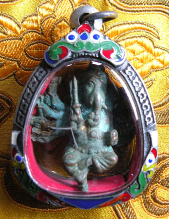 Amulette ancienne de Ganesh à 10 bras. La Magie du Bouddha.