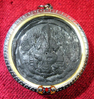 Grande amulette noire du dieu éléphant Phra Pikanet (Ganesh) - Très Vénérable LP Chamnian. La Magie du Bouddha.