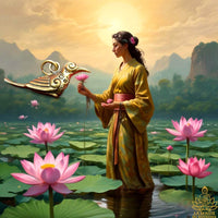 Amulette de charisme salika ling thong dorée - Vénérable Lersi Tafai. La Magie du Bouddha.