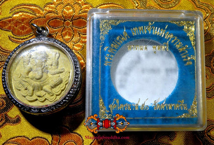 Amulette Thaï jaune de Ganesh - Wat Sala Khruen. La Magie du Bouddha.