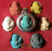 Collection de 7 amulettes Look Aum Hanuman - Vénérable Phrakru Phisit Chalo Pakarn. La Magie du Bouddha.