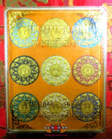 Collection de neuf grandes amulettes Jatukham Rammathep. La Magie du Bouddha.