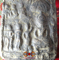 Tablette votive Bouddhiste ancienne - Bouddha et disciples. La Magie du Bouddha.