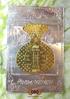Carte magique de fortune Yant Ruay Ngern Lan (Sac de fortune). La Magie du Bouddha.