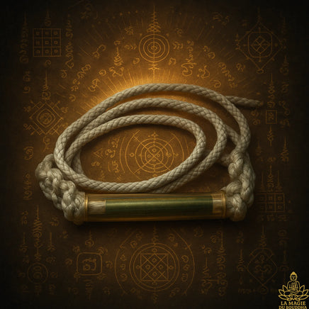 Ceinture sacrée Takrut protectrice – Luang Phor Sawai (Wat Pidharam, années 90) La Magie du Bouddha.