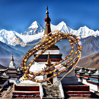 Chapelet Tibétain mala en oeil de tigre. La Magie du Bouddha.