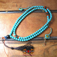 Chapelet Tibétain couleur turquoise - Pour la pratique du Bouddha de médecine Sangye Menla. La Magie du Bouddha.