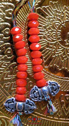 Chapelet Bouddhiste mala en perles de pierre sacrée Chinoise fluorescente Ye Ming Zhu gravée de mantra. La Magie du Bouddha.