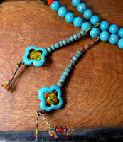 Chapelet Tibétain couleur turquoise - Pour la pratique du Bouddha de médecine Sangye Menla. La Magie du Bouddha.