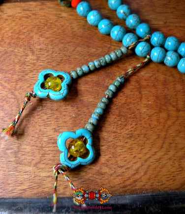 Chapelet Tibétain couleur turquoise - Pour la pratique du Bouddha de médecine Sangye Menla. La Magie du Bouddha.