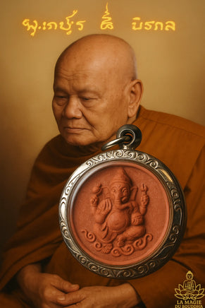 Amulette rouge double face Phra Pikanet / Luang Phor Thuad – Wat Pakraow (2008) La Magie du Bouddha.