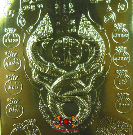 Carte sacrée dorée des Nâgas - chance, fortune et protection. La Magie du Bouddha.
