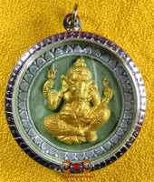 Grande amulette du Bouddha LP Sothorn et de Ganesh - Wat Nam Daeng. La Magie du Bouddha.