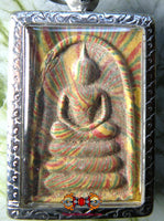 Amulette Phra Somdej multicolore ancienne. La Magie du Bouddha.