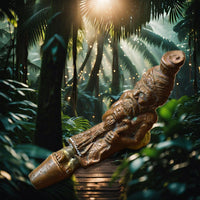 Pommeau ancien de canne en cuivre massif – Ermite Lersi sculpté à la main – Pièce unique La Magie du Bouddha.