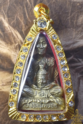 Amulette Roop Lor au masque de Lersi - Très Vénérable LP Kallong (Wat Khao Lem). La Magie du Bouddha.