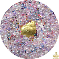 Perles reliques Sarira multicolores en pot Benjarong avec fragment de métal sacré