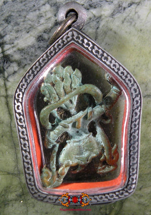 Amulette Tibétaine ancienne Thogchag en bronze de Chana Dorje. La Magie du Bouddha.