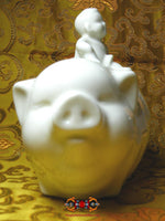 Tirelire chinoise cochon ancienne. La Magie du Bouddha.
