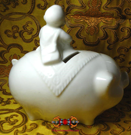 Tirelire chinoise cochon ancienne. La Magie du Bouddha.