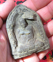 Tablette votive ancienne du Très Vénérable LP Khom du Wat Païrong Hua. La Magie du Bouddha.