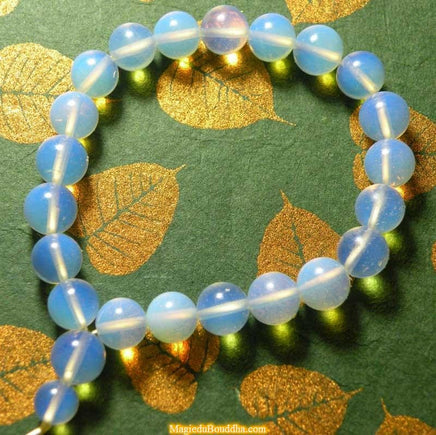 Mala de poignet en verre façon opaline. magiedubouddha