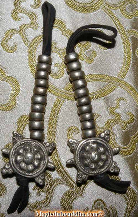 Grands compteurs de mantra pour mala - Roue du Dharma en bronze. magiedubouddha