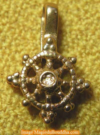 Compteur de mantra pour mala Tibétain - Modèle "Dharmachakra". La Magie du Bouddha.