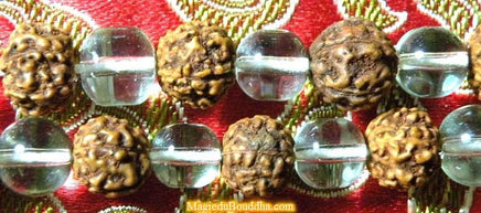 Chapelet Hindouiste en rudraksha et cristal - Shiva et Shakti. magiedubouddha