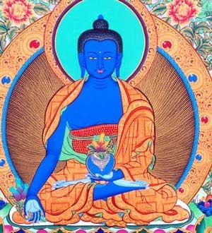 Amulette Tibétaine Tsa Tsa du Bouddha de médecine Sangye Menla. magiedubouddha