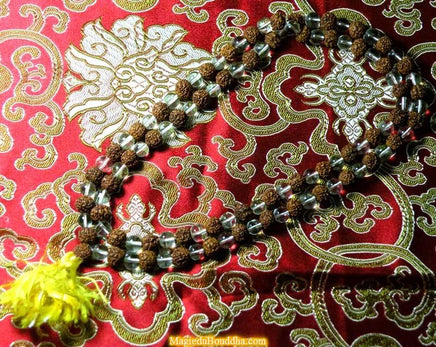 Chapelet Hindouiste en rudraksha et cristal - Shiva et Shakti. magiedubouddha