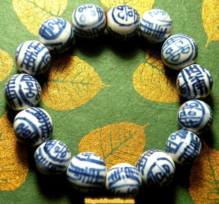 Bracelet / mala de poignet en céramique chinoise. magiedubouddha