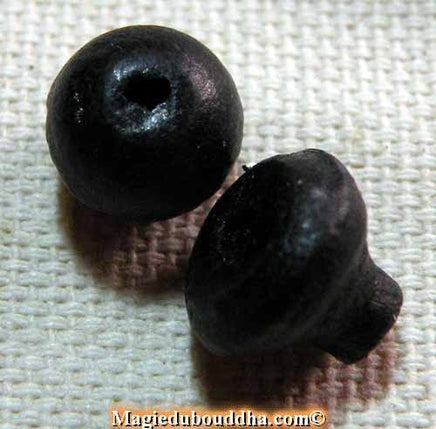 Perle de tête pour mala Tibétain - en bois noir. magiedubouddha
