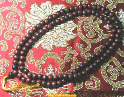 Chapelets Bouddhistes Mala Tibétain en bois - couleurs variées. La Magie du Bouddha.