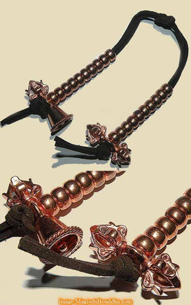 Grands compteurs de mantra pour mala - cloche et dorje en cuivre. La Magie du Bouddha.
