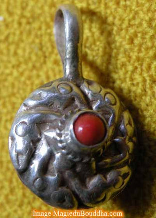 Pince compteur de mantra pour mala - Corail et argent. La Magie du Bouddha.