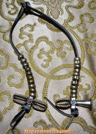Grand compteurs de mantra pour mala - cloche et dorje avec cabochons. magiedubouddha