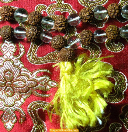 Chapelet Hindouiste en rudraksha et cristal - Shiva et Shakti. magiedubouddha