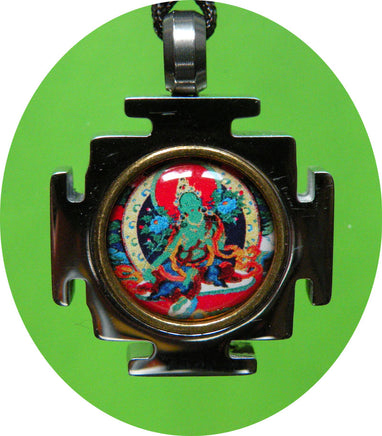 Pendentif protecteur de Tara verte (avec Rilbu) - Sa Sainteté le Dalai-Lama. La Magie du Bouddha.