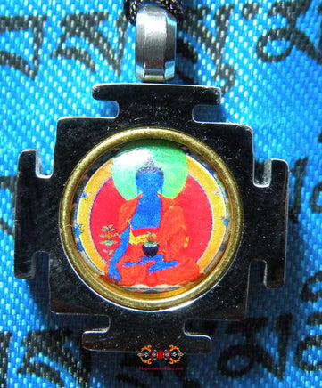Pendentif Tibétain protecteur du Bouddha de médecine (avec Rilbu) - Sa Sainteté le Dalai-Lama. La Magie du Bouddha.