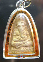 Amulette Thai du Dieu éléphant Ganesh Phra Pikanet Sao-Ah Thong Chai - Wat Kek. La Magie du Bouddha.
