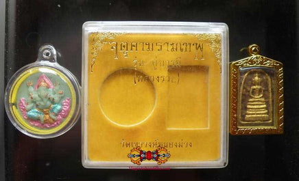 Amulettes Thai de Phra Somdej + Ganesh - Très Vénérable LP Ruay. La Magie du Bouddha.