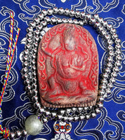 Chapelet Tibétain de fer (avec Tsa Tsa rouge de Vajrapani) - Pour la pratique de la méditation de Vajrapani et Vajrakilaya. La Magie du Bouddha.