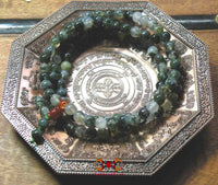 Chapelet Bouddhiste en agate mousse. La Magie du Bouddha.
