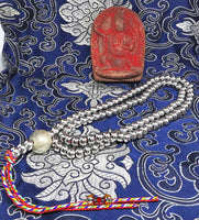 Chapelet Tibétain de fer (avec Tsa Tsa rouge de Vajrapani) - Pour la pratique de la méditation de Vajrapani et Vajrakilaya. La Magie du Bouddha.