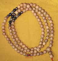 Chapelet Tibétain en graines Indian Bodhi (avec perles en cuivre, laiton et magnétite)- "graines du Bouddha" magiedubouddha