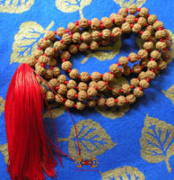 Chapelet Hindouiste en graines sacrées de Shiva Rudraksha. La Magie du Bouddha.