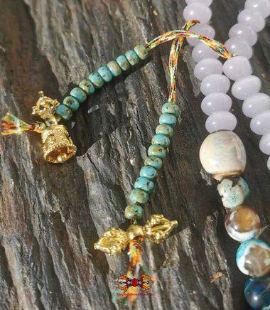 Chapelet Tibétain bleu pour la pratique du Bouddha de médecine Sangye Menla. La Magie du Bouddha.