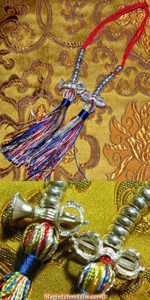 Grand compteurs de mantra pour mala - cloche et dorje argent. magiedubouddha