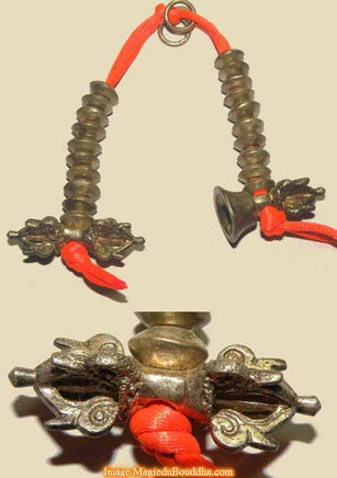 Grands compteurs de mantra pour mala - cloche et dorje couleur argent. magiedubouddha